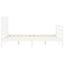 Estructura cama de matrimonio con cabecero madera maciza blanco de vidaXL, Camas y somieres - Ref: Foro24-3194347, Precio: 15...