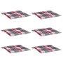 Cojines de silla de jardín 6 uds tela a cuadros rojo 40x40x4 cm en Decoración | Comprar online en Foru.es