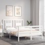 Estructura cama de matrimonio con cabecero madera maciza blanco de vidaXL, Camas y somieres - Ref: Foro24-3194542, Precio: 14...