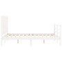 Estructura cama de matrimonio con cabecero madera maciza blanco de vidaXL, Camas y somieres - Ref: Foro24-3194542, Precio: 14...