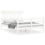 Estructura cama de matrimonio con cabecero madera maciza blanco de vidaXL, Camas y somieres - Ref: Foro24-3195127, Precio: 13...