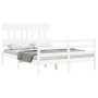 Estructura cama de matrimonio con cabecero madera maciza blanco de vidaXL, Camas y somieres - Ref: Foro24-3195127, Precio: 13...