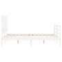 Estructura cama de matrimonio con cabecero madera maciza blanco de vidaXL, Camas y somieres - Ref: Foro24-3195127, Precio: 13...