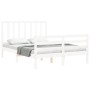 Estructura cama de matrimonio con cabecero madera maciza blanco de vidaXL, Camas y somieres - Ref: Foro24-3193827, Precio: 13...
