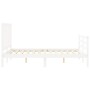 Estructura cama de matrimonio con cabecero madera maciza blanco de vidaXL, Camas y somieres - Ref: Foro24-3193827, Precio: 13...