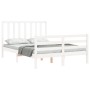 Estructura cama de matrimonio con cabecero madera maciza blanco de vidaXL, Camas y somieres - Ref: Foro24-3193762, Precio: 14...