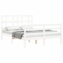 Estructura cama de matrimonio con cabecero madera maciza blanco de vidaXL, Camas y somieres - Ref: Foro24-3194802, Precio: 14...