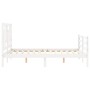 Estructura cama de matrimonio con cabecero madera maciza blanco de vidaXL, Camas y somieres - Ref: Foro24-3194932, Precio: 14...