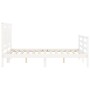 Estructura cama de matrimonio con cabecero madera maciza blanco de vidaXL, Camas y somieres - Ref: Foro24-3194022, Precio: 14...
