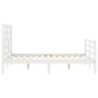 Estructura cama de matrimonio con cabecero madera maciza blanco de vidaXL, Camas y somieres - Ref: Foro24-3194867, Precio: 14...