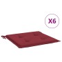 Cojines de silla de jardín 6 uds tela rojo tinto 50x50x4 cm en Decoración | Comprar online en Foru.es