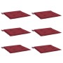Cojines de silla de jardín 6 uds tela rojo tinto 50x50x4 cm en Decoración | Comprar online en Foru.es
