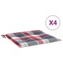 Cojines de silla de jardín 4 uds tela a cuadros rojo 50x50x4 cm en Decoración | Comprar online en Foru.es