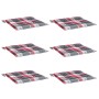 Cojines de silla de jardín 6 uds tela a cuadros rojo 50x50x4 cm en Decoración | Comprar online en Foru.es