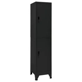Schwarzer Stahlspind 38x45x180 cm von vidaXL, Schließfächer und Lagerschränke - Ref: Foro24-339778, Preis: 157,00 €, Rabatt: %