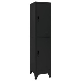 Taquilla de acero negro 38x45x180 cm de vidaXL, Taquillas y armarios de almacenamiento - Ref: Foro24-339778, Precio: 165,13 €...