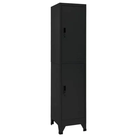 Taquilla de acero negro 38x45x180 cm de vidaXL, Taquillas y armarios de almacenamiento - Ref: Foro24-339778, Precio: 157,00 €...