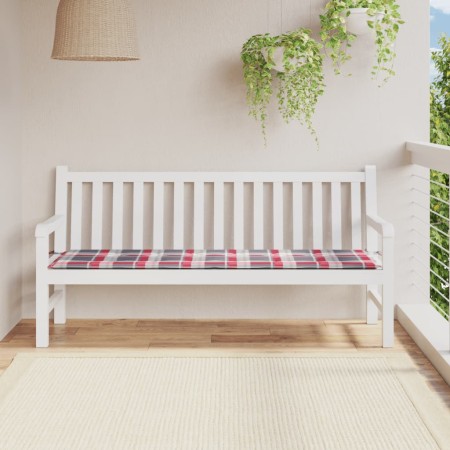 Cojín de banco de jardín tela Oxford a cuadros rojo 180x50x3 cm en Decoración | Comprar online en Foru.es