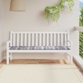 Cojín de banco de jardín tela Oxford a cuadros gris 180x50x4 cm en Decoración | Comprar online en Foru.es