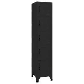 Taquilla de acero negro 38x40x180 cm de vidaXL, Taquillas y armarios de almacenamiento - Ref: Foro24-339790, Precio: 165,56 €...