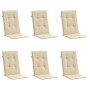 Cojín silla de jardín respaldo alto 6 uds tela beige 120x50x3cm en Decoración | Comprar online en Foru.es