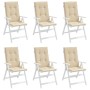 Cojín silla de jardín respaldo alto 6 uds tela beige 120x50x3cm en Decoración | Comprar online en Foru.es