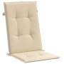 Cojín silla de jardín respaldo alto 6 uds tela beige 120x50x3cm en Decoración | Comprar online en Foru.es
