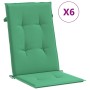 Cojín silla de jardín respaldo alto 6 uds tela verde 120x50x3cm en Decoración | Comprar online en Foru.es