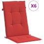 Cojín silla de jardín respaldo alto 6 uds tela rojo 120x50x3 cm en Decoración | Comprar online en Foru.es