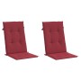 Cojín silla de jardín respaldo alto 2 uds tela rojo 120x50x3 cm en Decoración | Comprar online en Foru.es