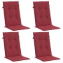 Cojín silla de jardín respaldo alto 4 uds tela rojo 120x50x3 cm en Decoración | Comprar online en Foru.es