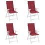 Cojín silla de jardín respaldo alto 4 uds tela rojo 120x50x3 cm en Decoración | Comprar online en Foru.es