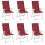 Cojín silla de jardín respaldo alto 6 uds tela rojo 120x50x3 cm en Decoración | Comprar online en Foru.es
