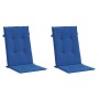 Cojín silla de jardín respaldo alto 2 uds tela azul 120x50x3 cm en Decoración | Comprar online en Foru.es