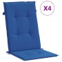 Cojín silla de jardín respaldo alto 4 uds tela azul 120x50x3 cm en Decoración | Comprar online en Foru.es