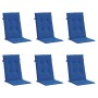 Cojín silla de jardín respaldo alto 6 uds tela azul 120x50x3 cm en Decoración | Comprar online en Foru.es