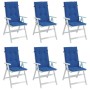 Cojín silla de jardín respaldo alto 6 uds tela azul 120x50x3 cm en Decoración | Comprar online en Foru.es