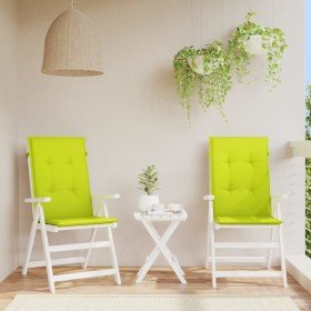 Cojín silla de jardín respaldo alto 2 uds tela verde 120x50x3cm en Decoración | Comprar online en Foru.es