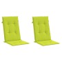 Cojín silla de jardín respaldo alto 2 uds tela verde 120x50x3cm en Decoración | Comprar online en Foru.es