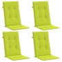 Cojín silla de jardín respaldo alto 4 uds tela verde 120x50x3cm en Decoración | Comprar online en Foru.es