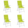 Cojín silla de jardín respaldo alto 4 uds tela verde 120x50x3cm en Decoración | Comprar online en Foru.es