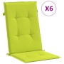Cojín silla de jardín respaldo alto 6 uds tela verde 120x50x3cm en Decoración | Comprar online en Foru.es