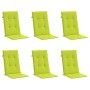 Cojín silla de jardín respaldo alto 6 uds tela verde 120x50x3cm en Decoración | Comprar online en Foru.es