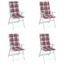 Cojín silla jardín respaldo alto 4 uds cuadros rojo 120x50x3 cm en Decoración | Comprar online en Foru.es