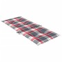 Cojín silla jardín respaldo alto 4 uds cuadros rojo 120x50x3 cm en Decoración | Comprar online en Foru.es