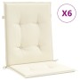 Cojín silla jardín respaldo bajo 6 uds tela Oxford crema en Decoración | Comprar online en Foru.es