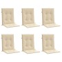 Cojín de silla de jardín respaldo bajo 6 uds tela Oxford beige en Decoración | Comprar online en Foru.es