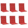 Cojín silla jardín respaldo bajo 6 uds tela Oxford rojo en Decoración | Comprar online en Foru.es