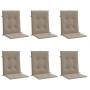 Cojín de silla de jardín respaldo bajo 6 uds tela Oxford taupé en Decoración | Comprar online en Foru.es