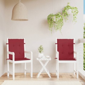 Cojín silla jardín respaldo bajo 2 uds tela Oxford rojo tinto en Decoración | Comprar online en Foru.es